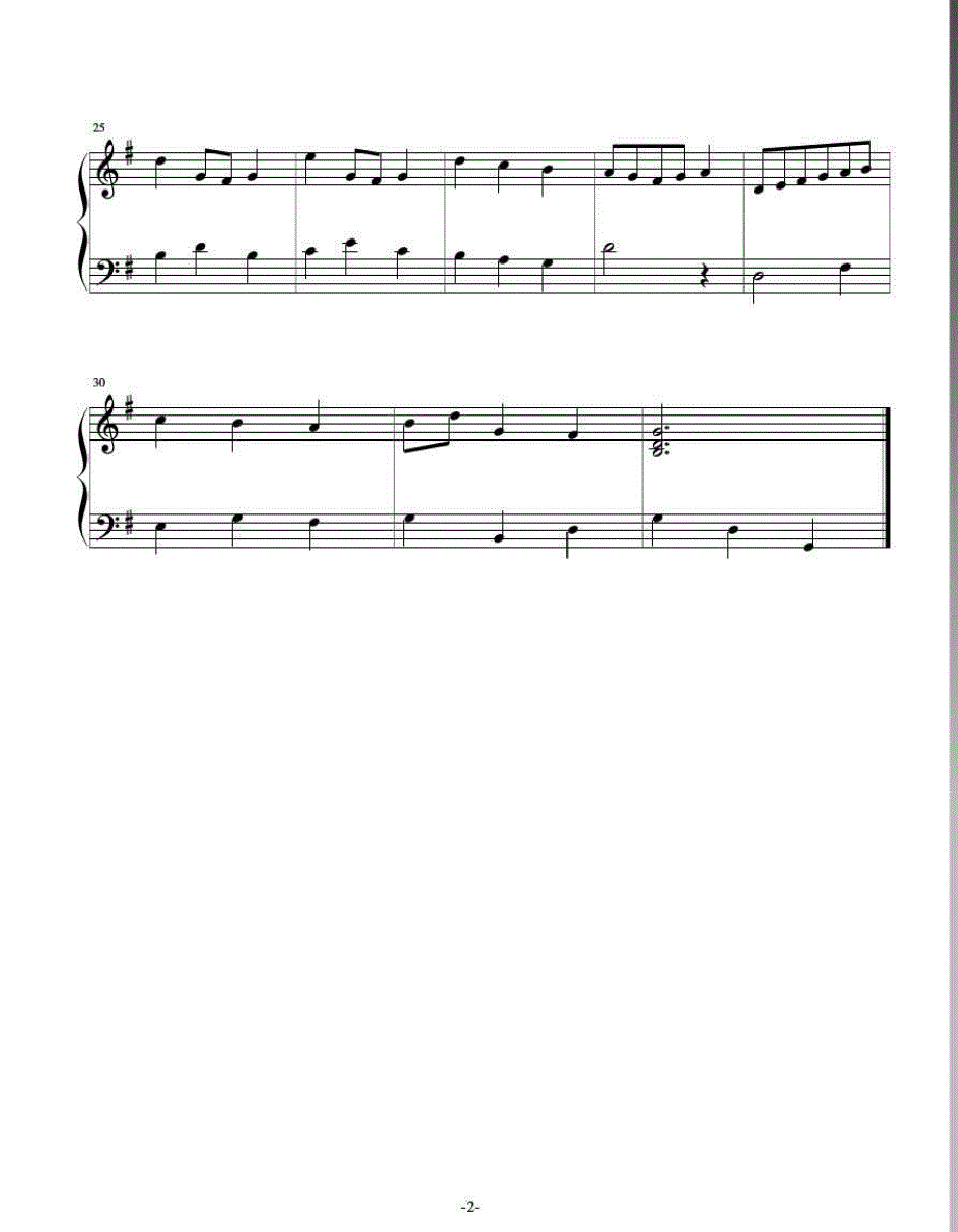 小步舞曲 钢琴谱(巴赫)pdf 格式_第2页