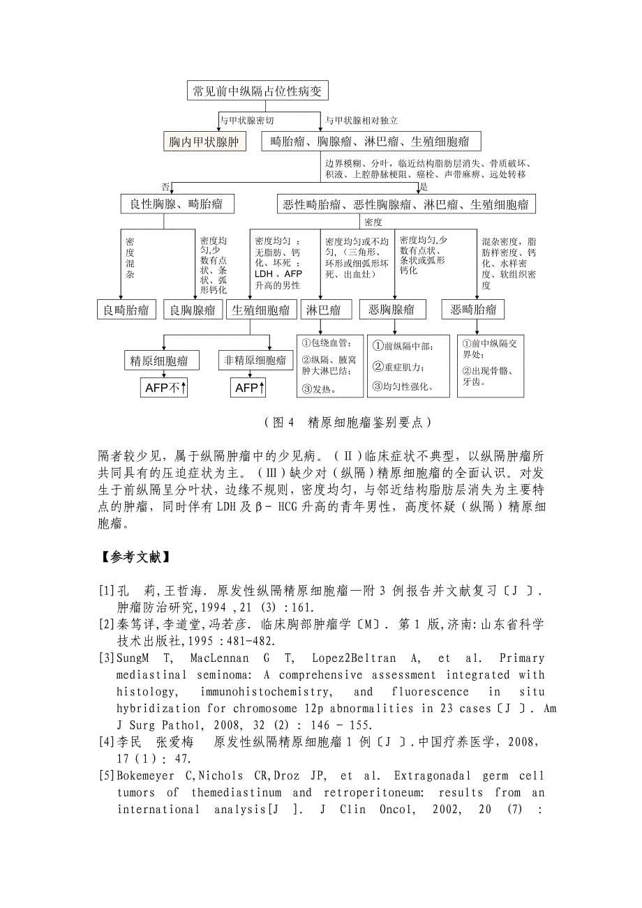 纵隔原发性精原细胞瘤1例并相关文献回顾microsoft word 文档_第5页