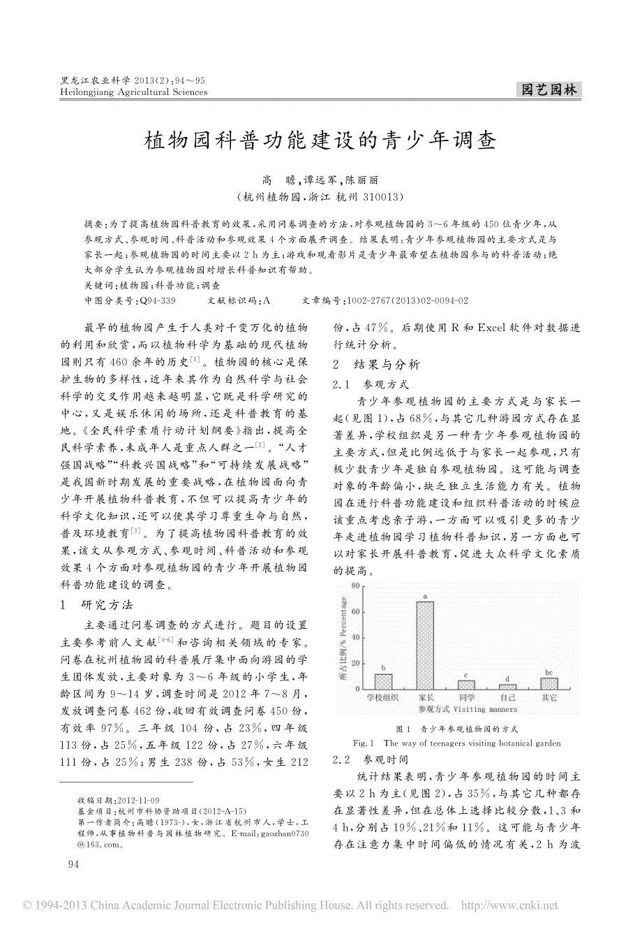 植物园科普功能建设的青少年调查_高瞻_第1页