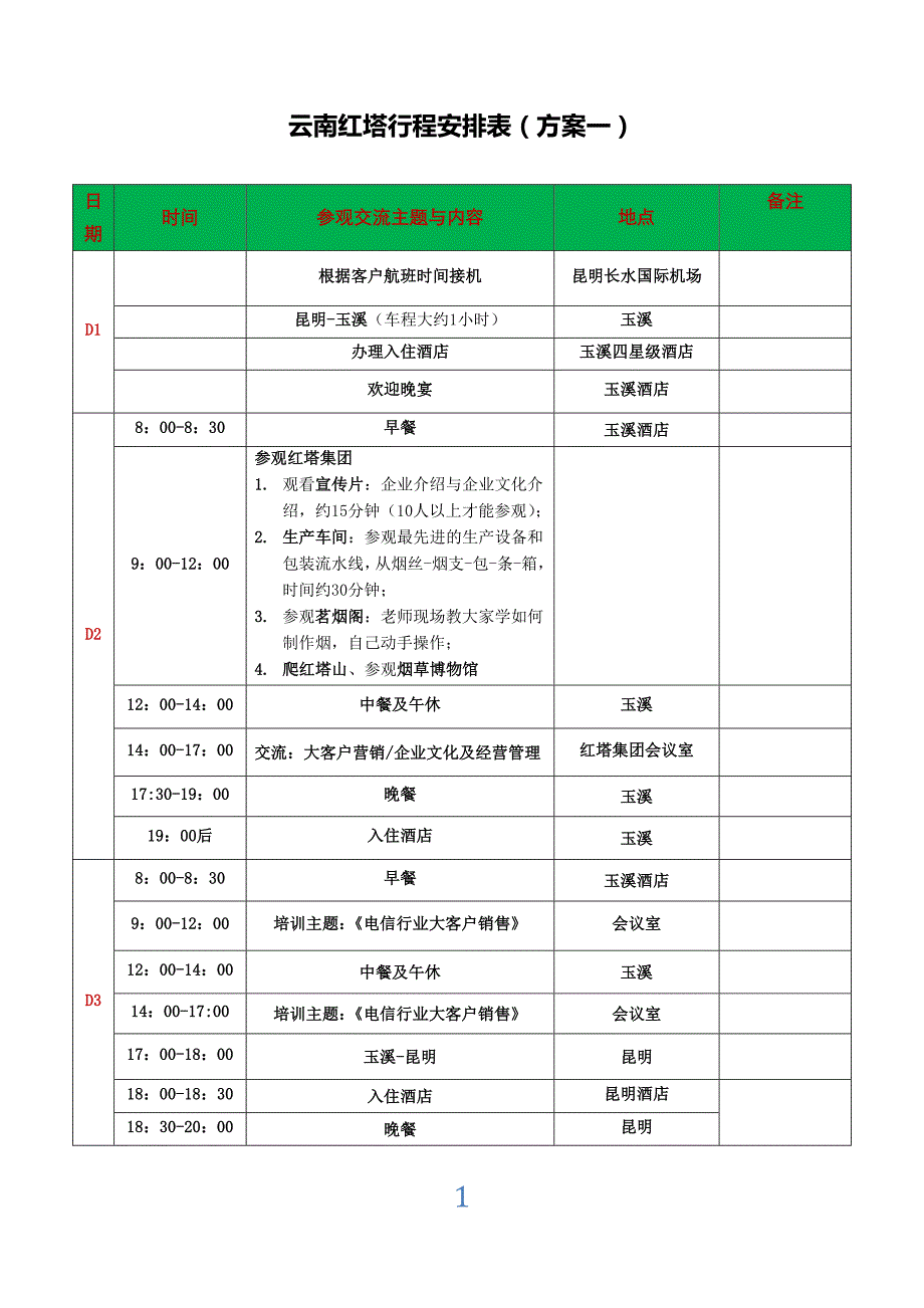 商务考察行程安排表 (2)_第1页