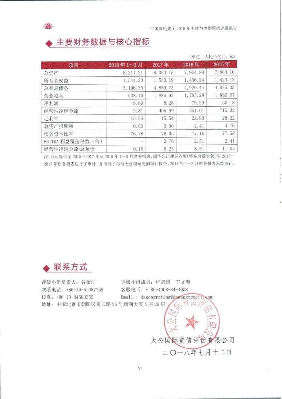 中国国电集团有限公司主体与2018第四期中期票据信用评级报告_第5页