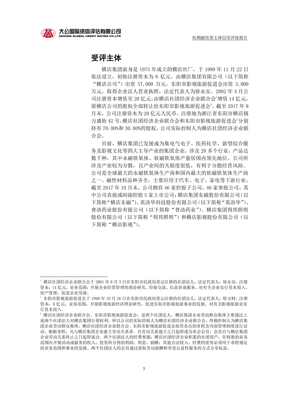 横店集团控股有限公司2018企业信用评级报告_第2页