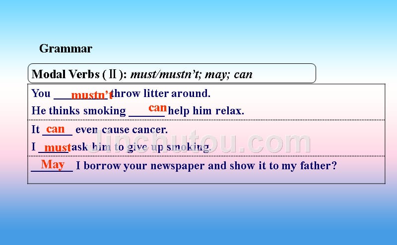 仁爱版八年级上册英语unit 2 topic 2 i must ask him to give up smoking section d课件_第4页