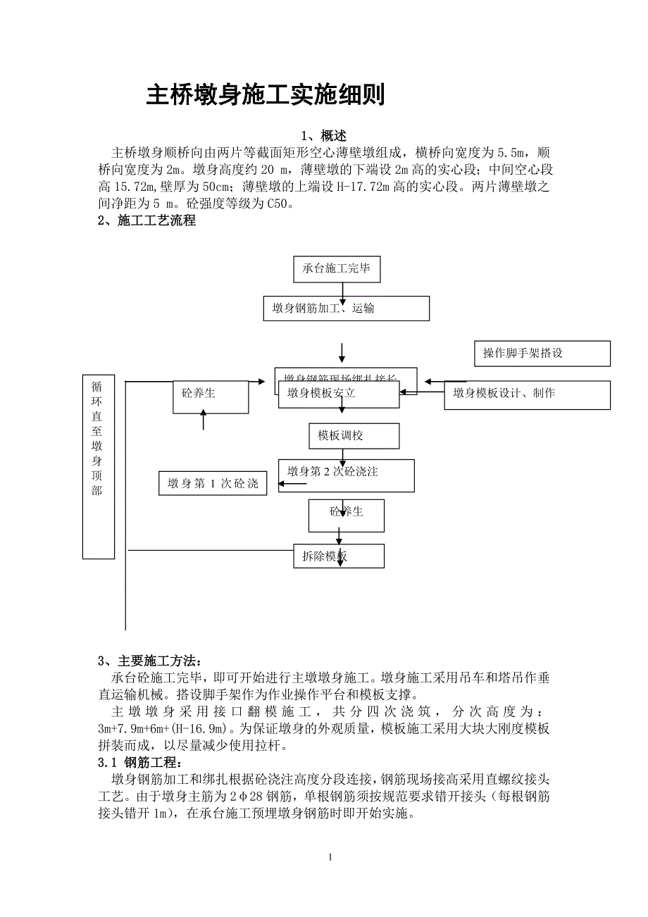 主桥墩身施工技术方案2_第1页