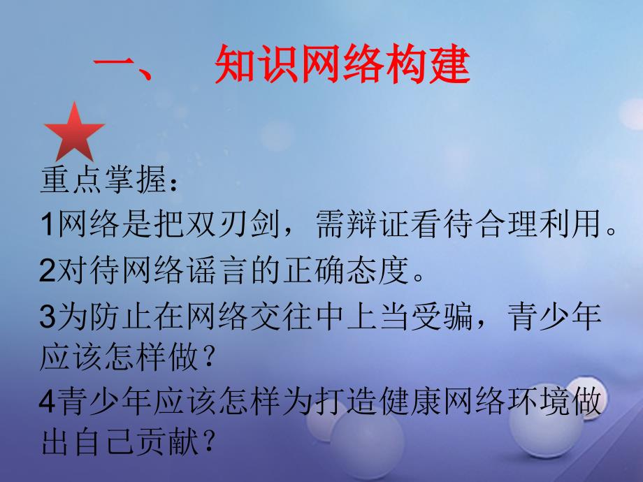 九年级政治全册《培养媒介素养 享受健康网络》专题复习课件 鲁教版_第4页