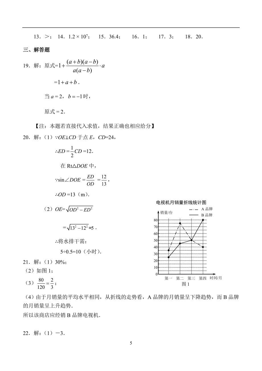 河北省2008至2010年数学中考答案_第5页