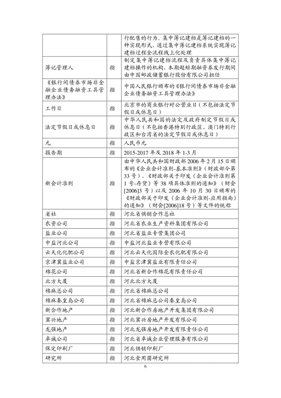 河北省新合作控股集团有限公司2018第一期超短期融资券募集说明书(更新)_第5页