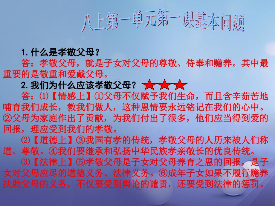 中考政治第一轮复习 知识专题九 八上 第一单元《相亲相爱一家人》课件_第3页