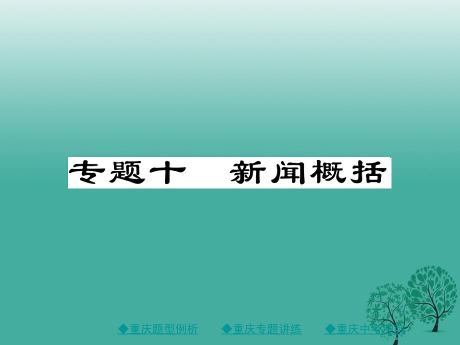 中考语文总复习第1部分语文知识及运用专题10新闻概括课件_第1页