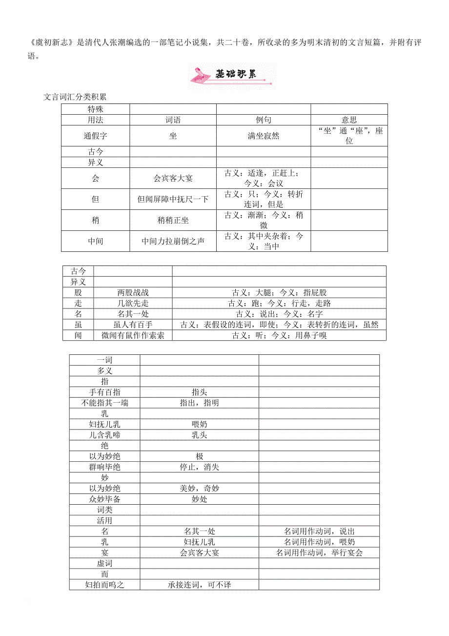 中考语文总复习第一编古诗文阅读梳理篇专题二课内20篇文言文阅读含比较阅读第3篇口技(河北近8年未考)_第2页