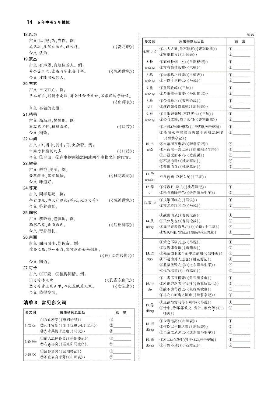 浙江专版2019年中考语文总复习第一部分语文知识积累专题三文言词语的理解讲解部分pdf_第4页