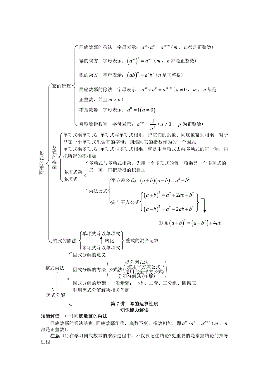 中考数学知识点聚焦第四章整式的乘除_第2页