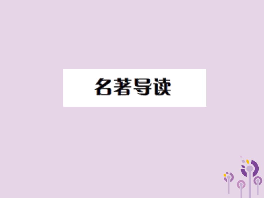 2018年九年级语文上册第六单元名著导读习题课件新人教版_第1页