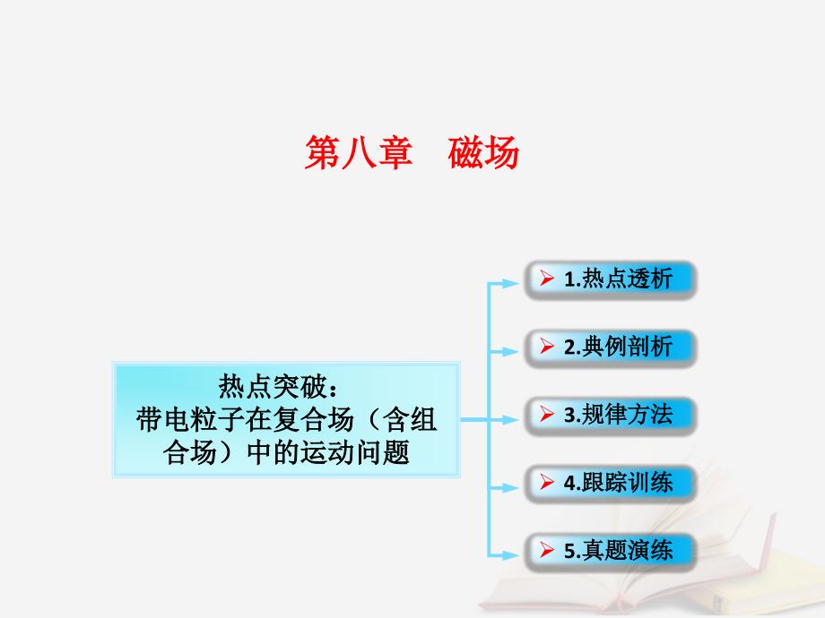 2018年高考物理一轮总复习第八章磁场第4节课时2带电粒子在复合场中的运动：带电粒子在组合场中的运动问题课件鲁科版_第1页