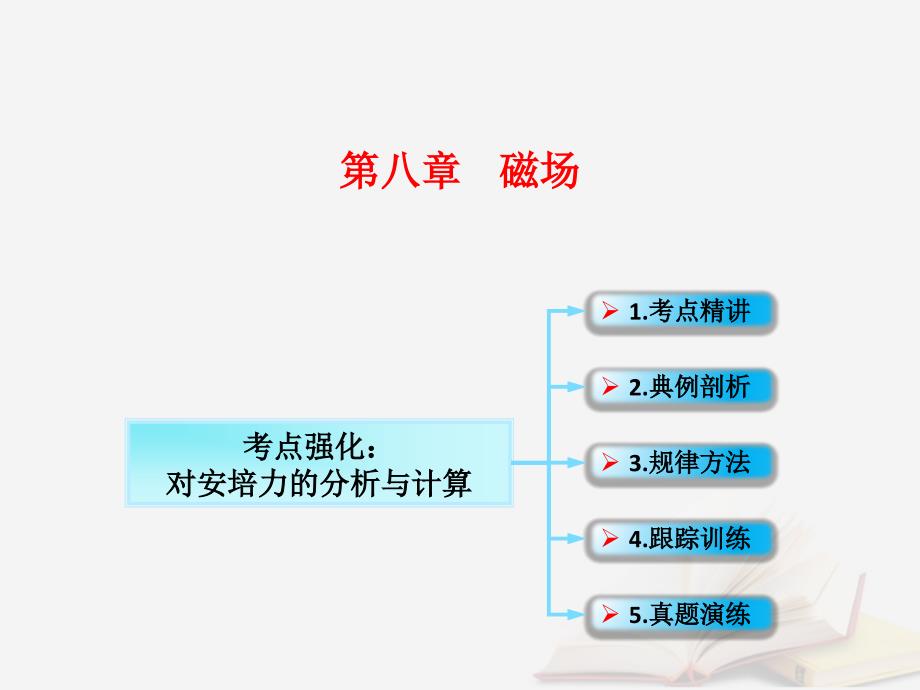 2018年高考物理一轮总复习第八章磁场第1节课时2磁场的描述及磁吃电流的作用：安培力的分析与计算课件鲁科版_第1页