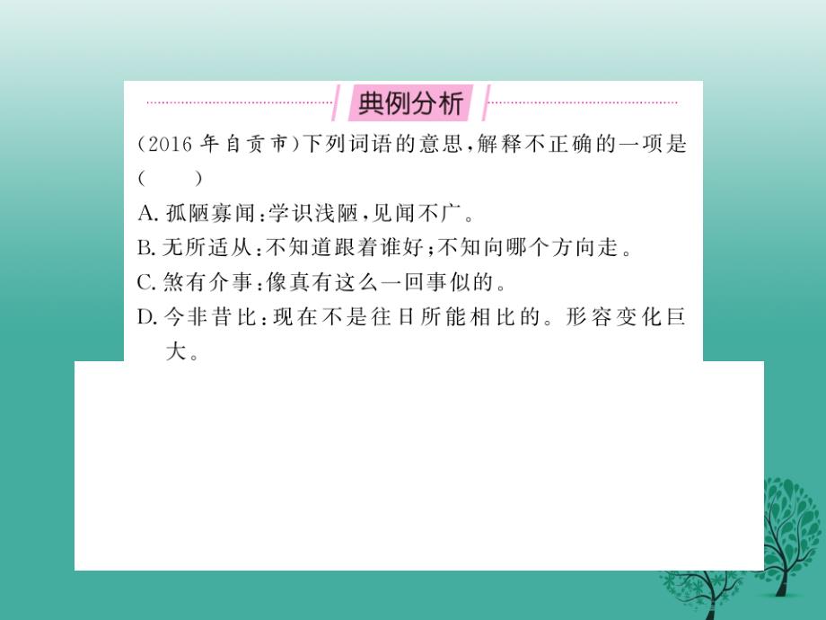 中考语文总复习专题五词语的理解与运用课件1语文版_第3页