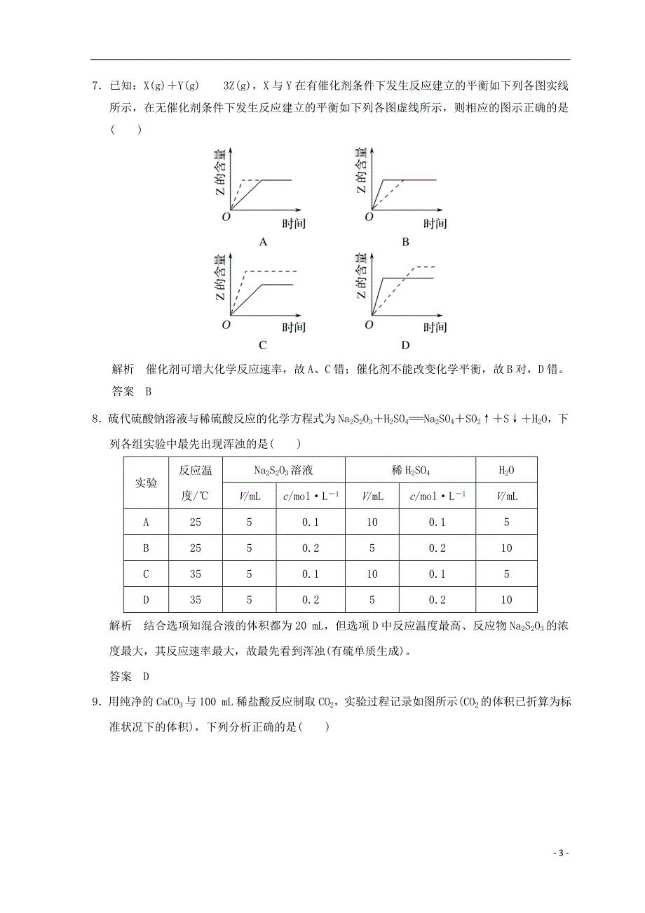 浙江专用2018年高中化学专题4化学反应条件的控制课题二催化剂对过氧化氢分解速率的影响同步课时限时训练苏教版选修_第3页