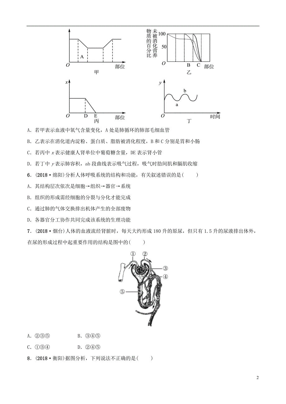 东营专版2019年中考生物专题四专题演练_第2页