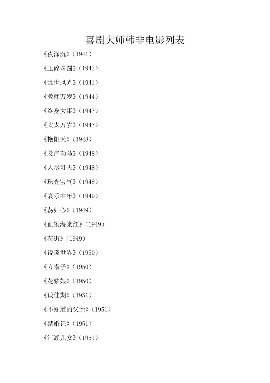 喜剧大师韩非电影列表_第1页