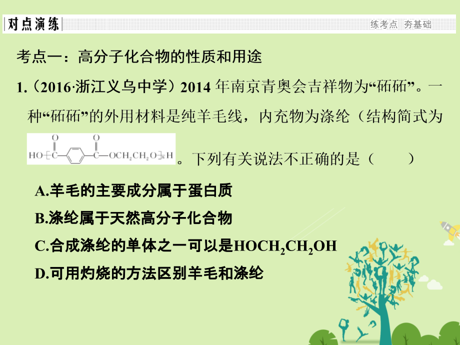 高考化学二轮复习  第四部分 专题二十 高分子化合物 有机合成推断课件_第3页