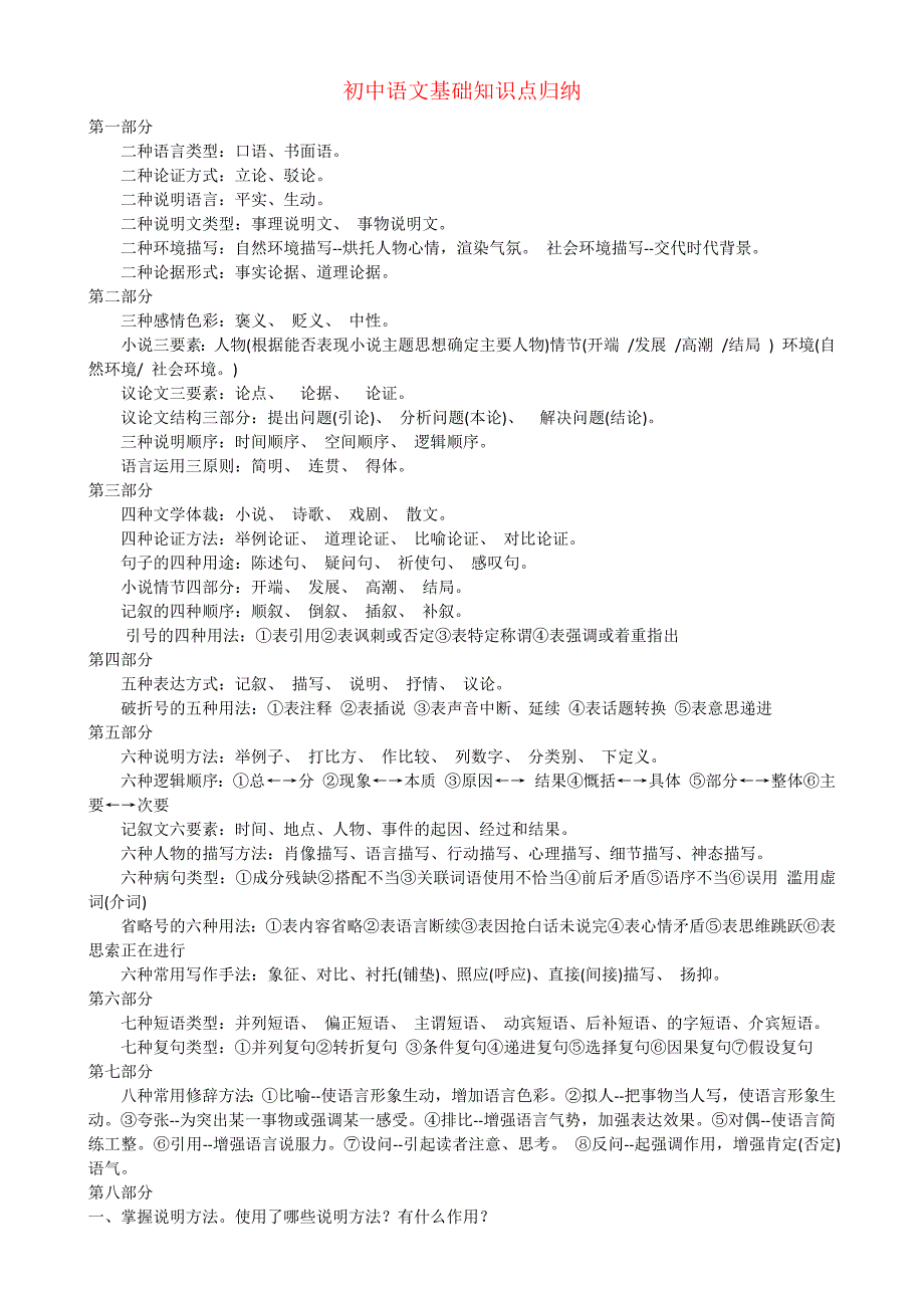 初中语文基础知识点归纳2_第1页