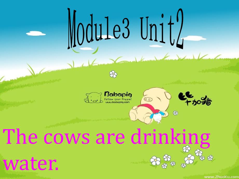 2016春六年级英语下册 module 3 unit 2《the cows are drinking water》课件5 （新版）外研版（三起）_第1页