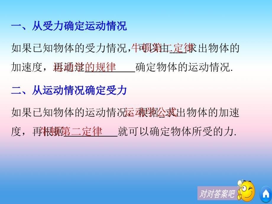 2018-2019学年高一物理新人教版必修1同步教学课件：第4章 6(1)用牛顿运动定律解决问题(一)_第5页