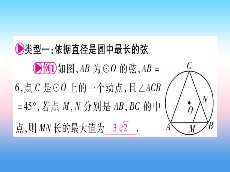 2018-2019学年九年级数学下册 小专题（四）圆中的最值问题作业课件 （新版）沪科版_第2页