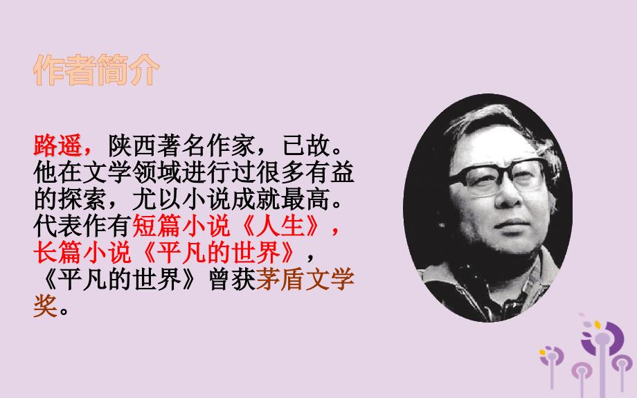 2018年九年级语文上册 第二单元 7 平凡的世界课件 语文版_第4页