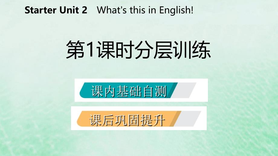 2018年秋七年级英语上册 starter unit 2 what’s this in english（第1课时）分层训练课件 （新版）人教新目标版_第2页