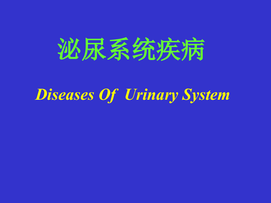 泌尿系统疾病(Diseases Of  Urinary System)_第1页