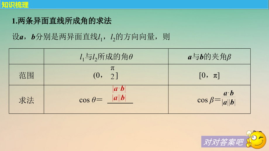 高考数学大一轮复习 第八章 立体几何与空间向量 8_8 立体几何中的向量方法(二)——求空间角和距离课件 理 新人教版_第4页