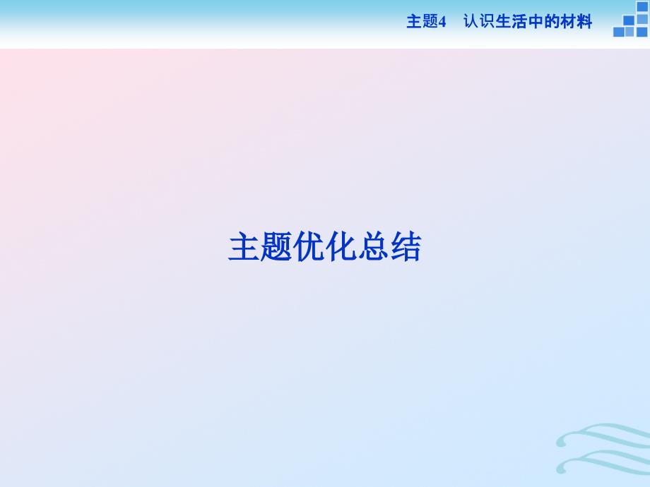 2018-2019学年高中化学 主题4 认识生活中的材料主题优化总结课件 鲁科版必修1_第1页