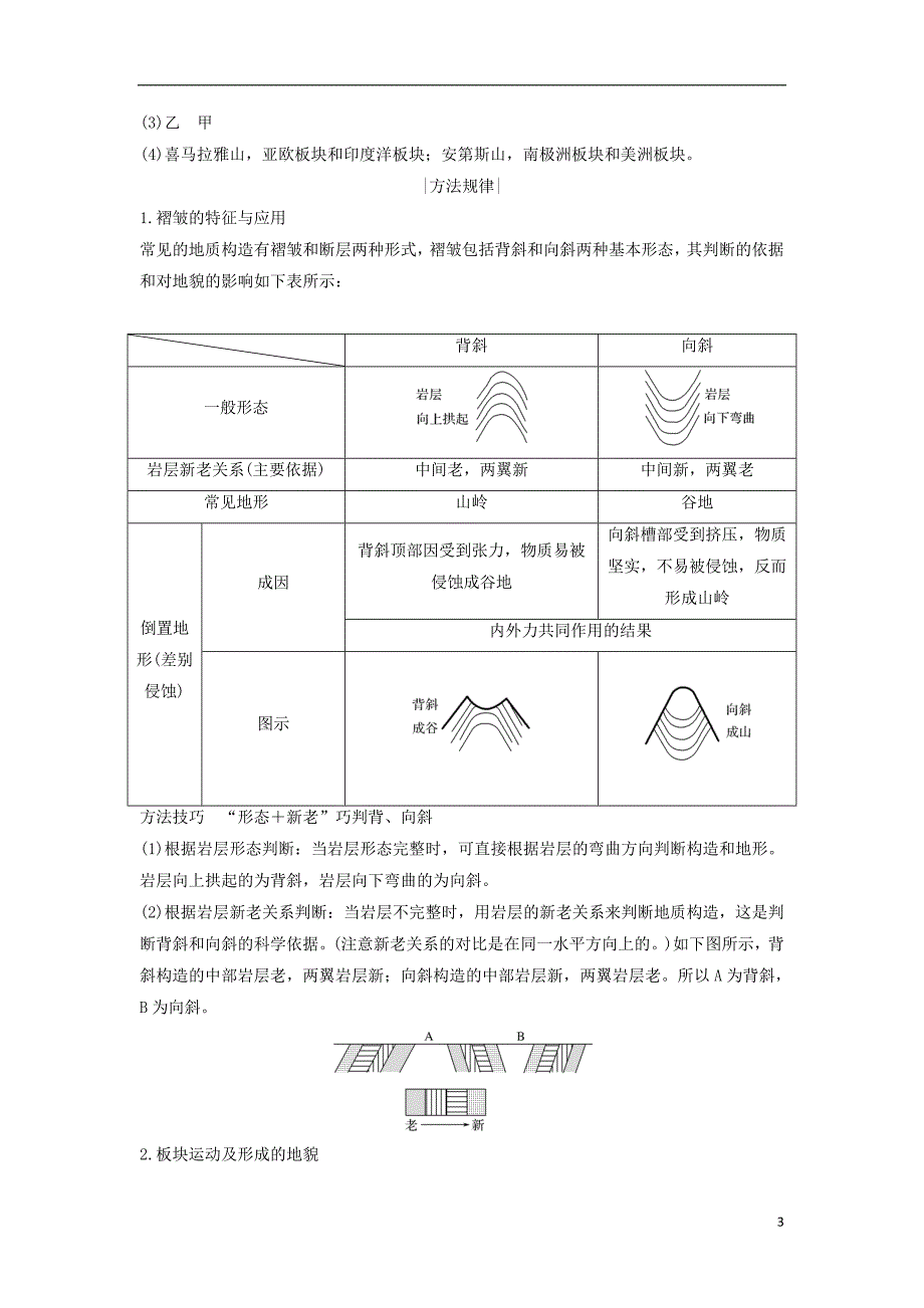 2018-2019版高中地理 第二单元 从地球圈层看地理环境 第一节 岩石圈与地表形态 第2课时学案 鲁教版必修1_第3页