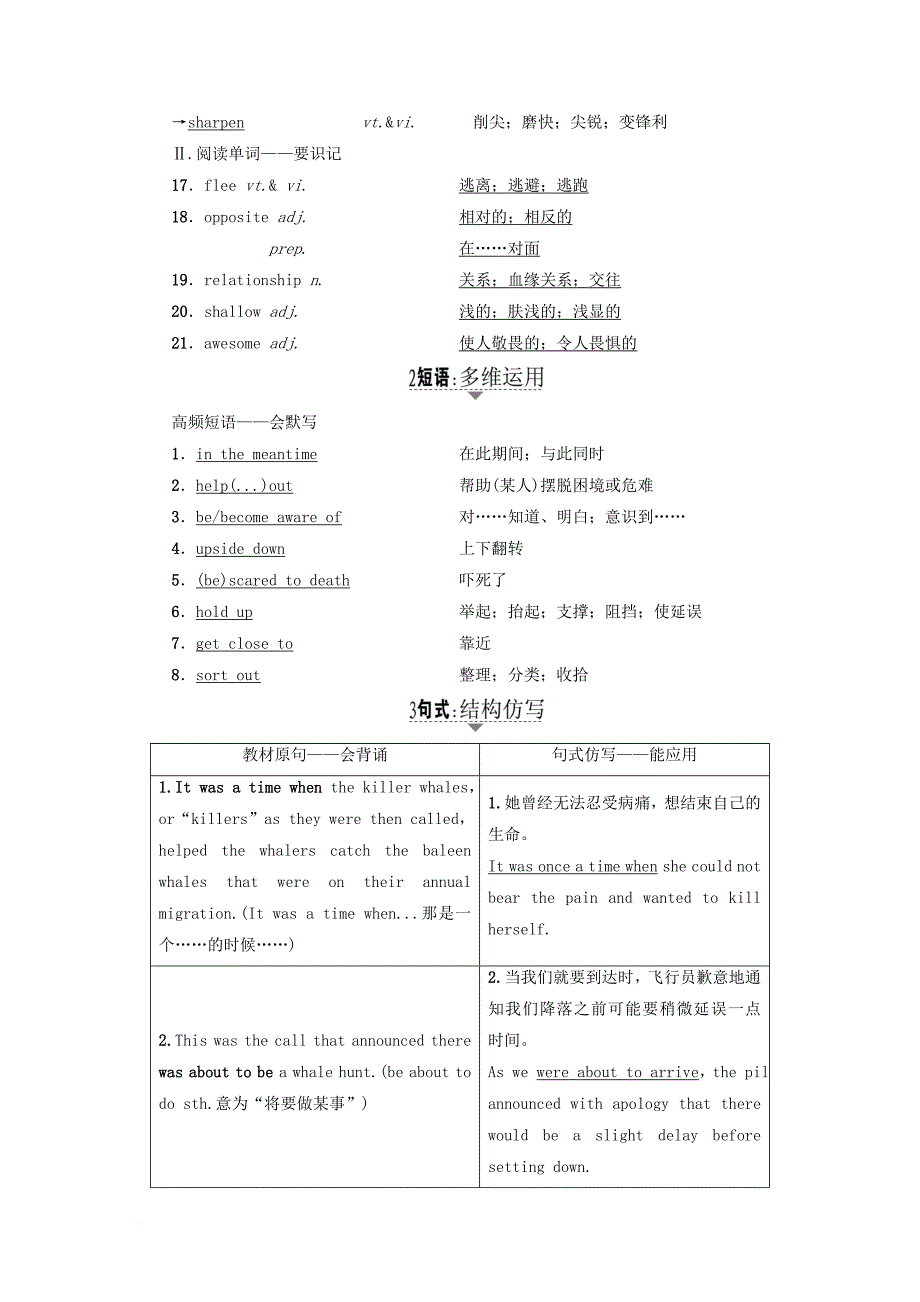 高考英语一轮复习第1部分基础知识解读unit3underthesea教师用书新人教版选修7_第2页