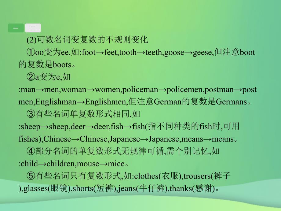 （甘肃地区）2019年中考英语复习 专题一 名词课件 新人教版_第4页