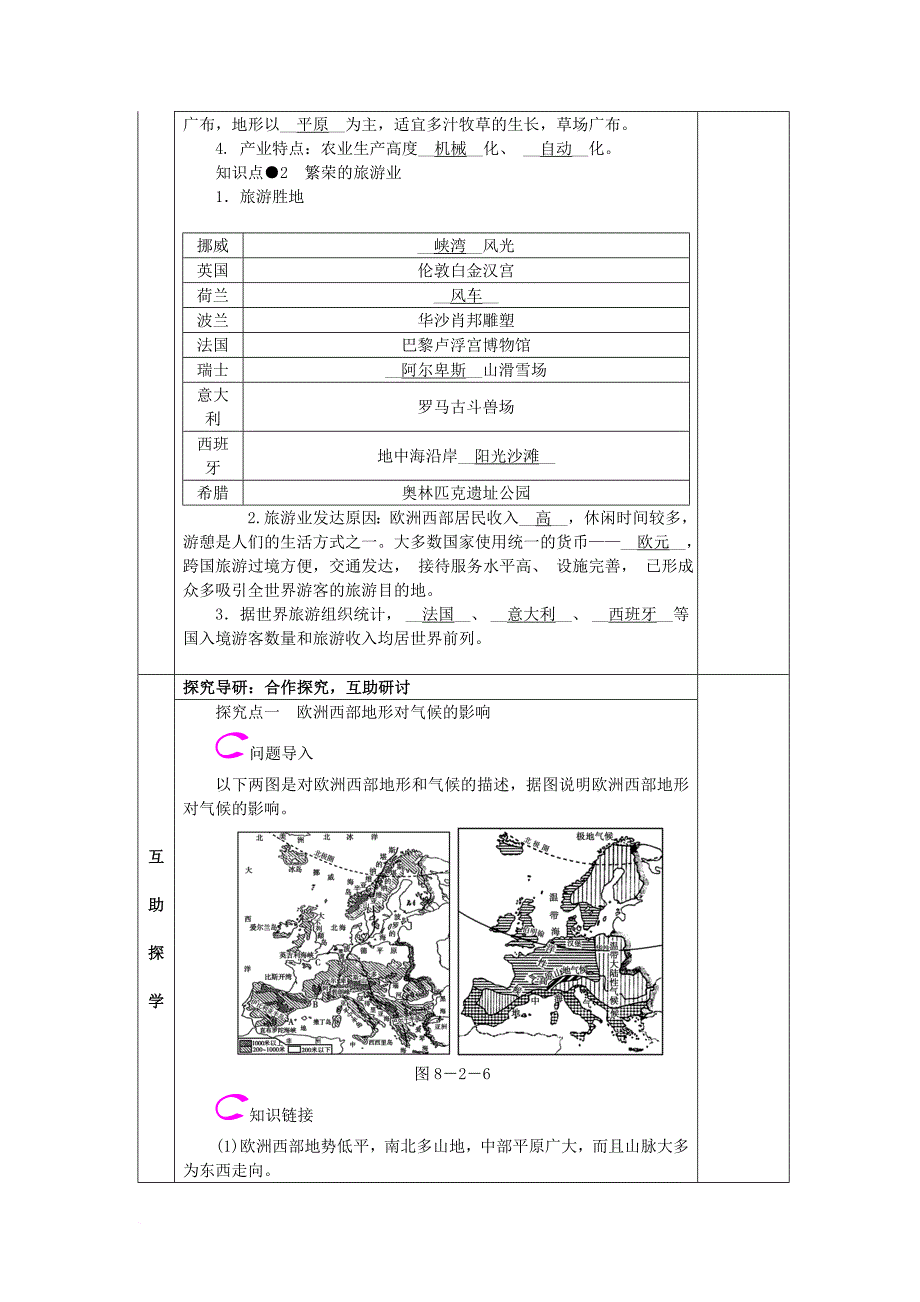 七年级地理下册 8_2 欧洲西部（第2课时）教学案（无答案）（新版）新人教版_第2页