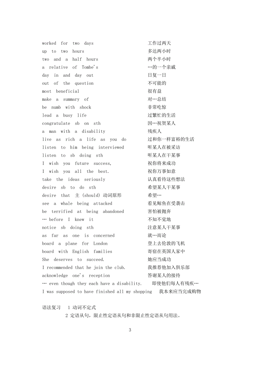 高中英语 第15单元词组表 新人教版选修_第3页