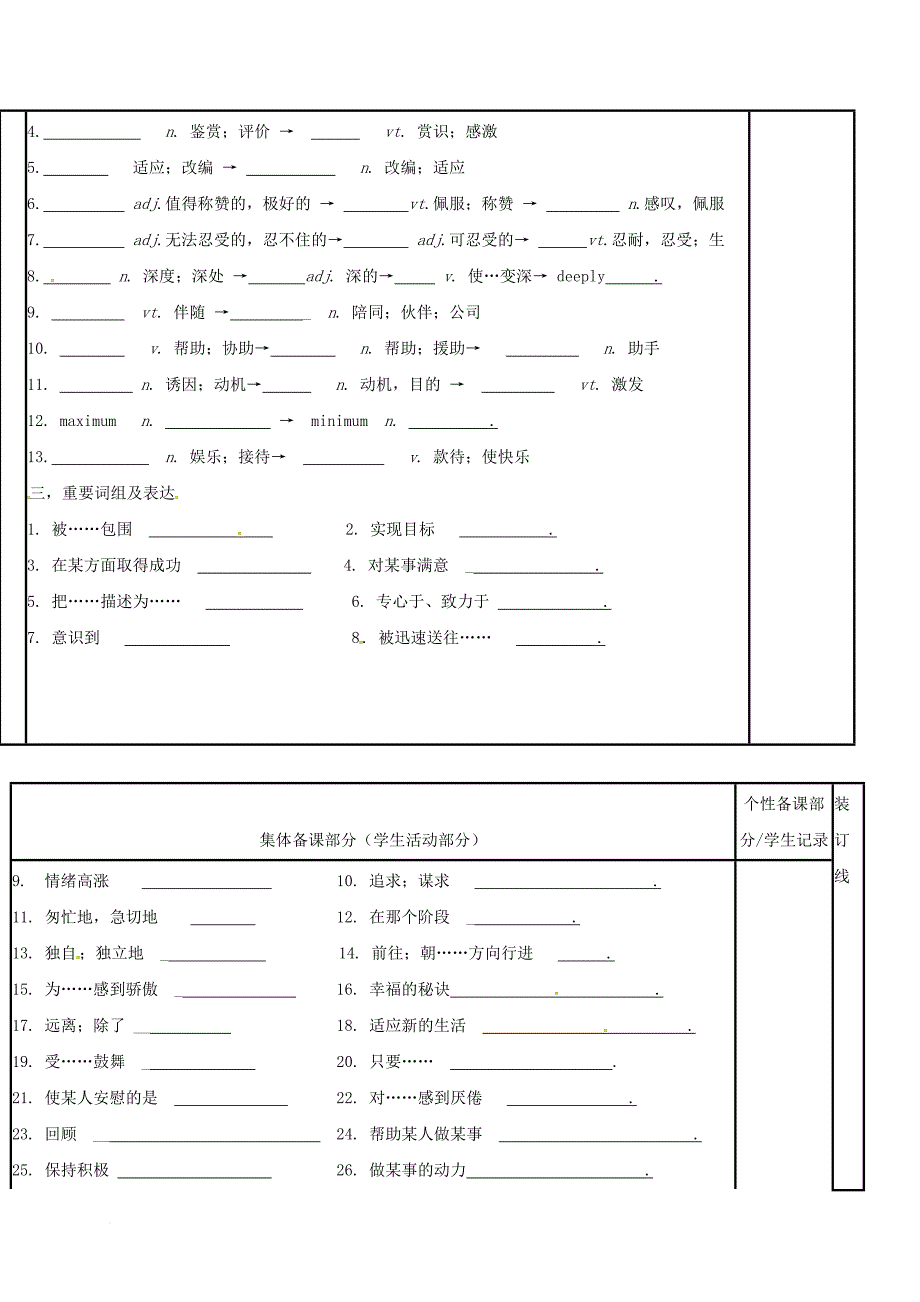 高三英语一轮复习 module 6 unit 2 what is happiness to you（一）教学案_第2页