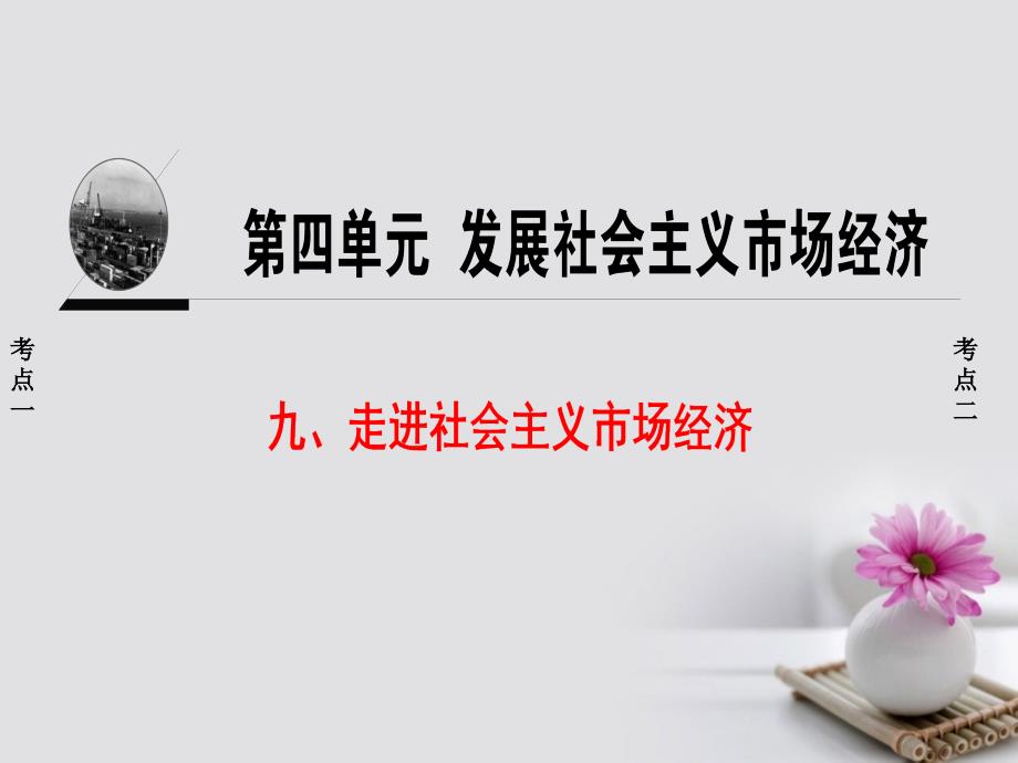 高三政治一轮复习第4单元发展社会主义市抄济九走进社会主义市抄济课件新人教版必修1_第1页