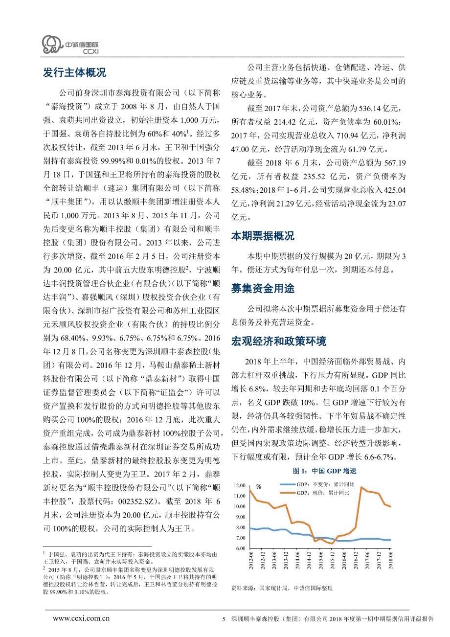 深圳顺丰泰森控股(集团)有限公司主体信用评级报告_第5页