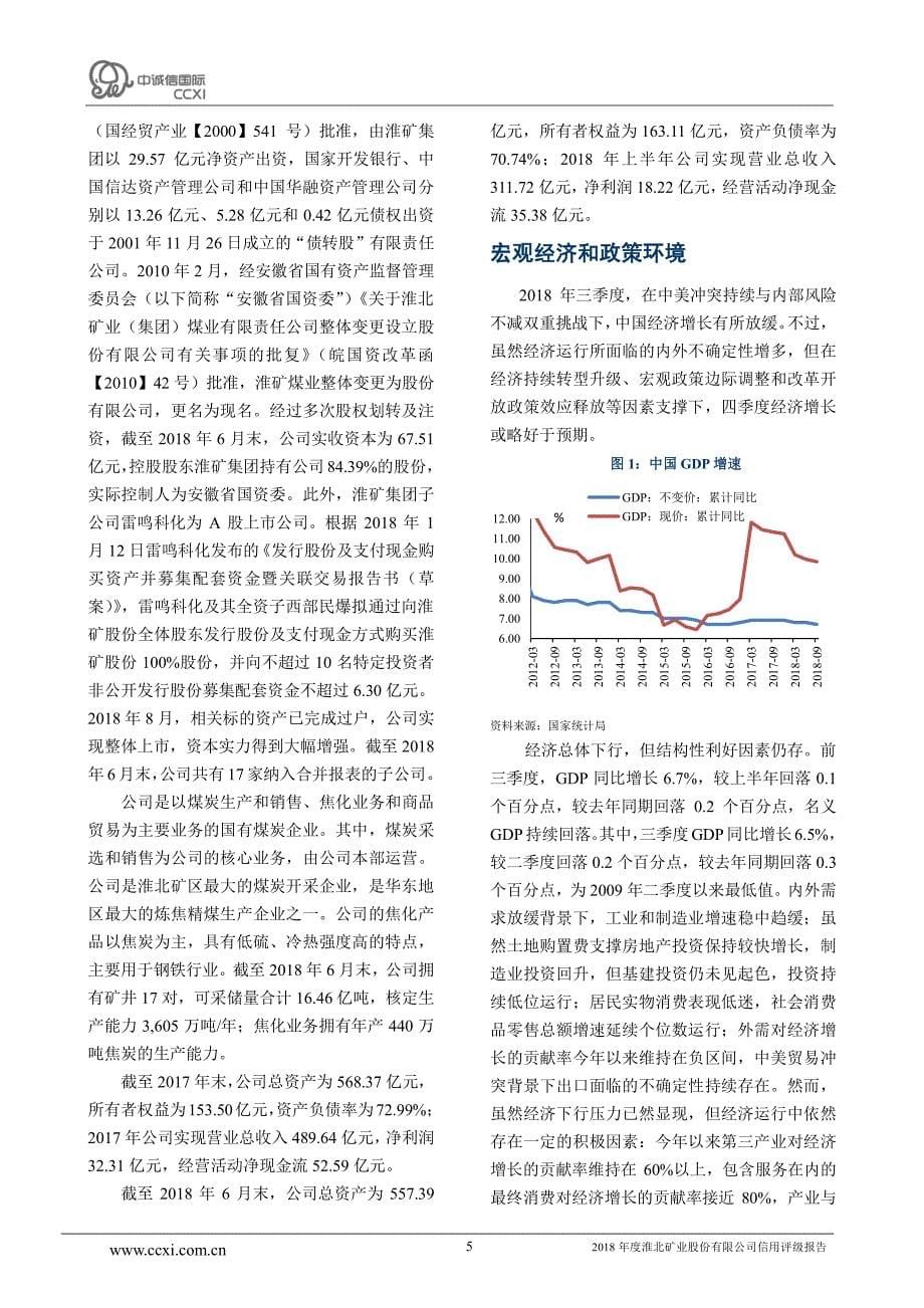 淮北矿业股份有限公司主体信用评级报告及跟踪评级安排_第5页