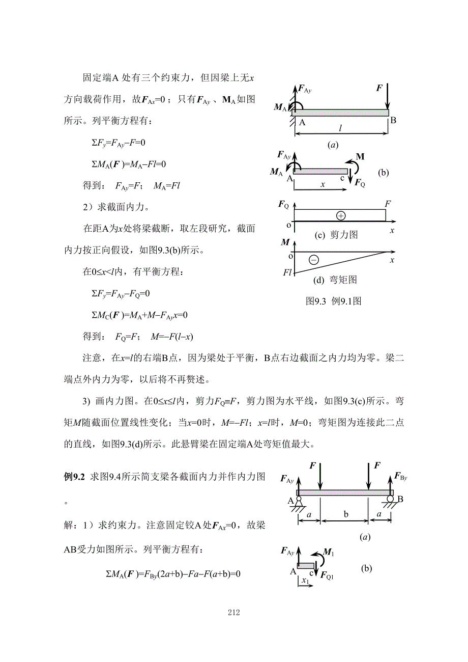 梁平面弯曲及微分方程公式_第3页