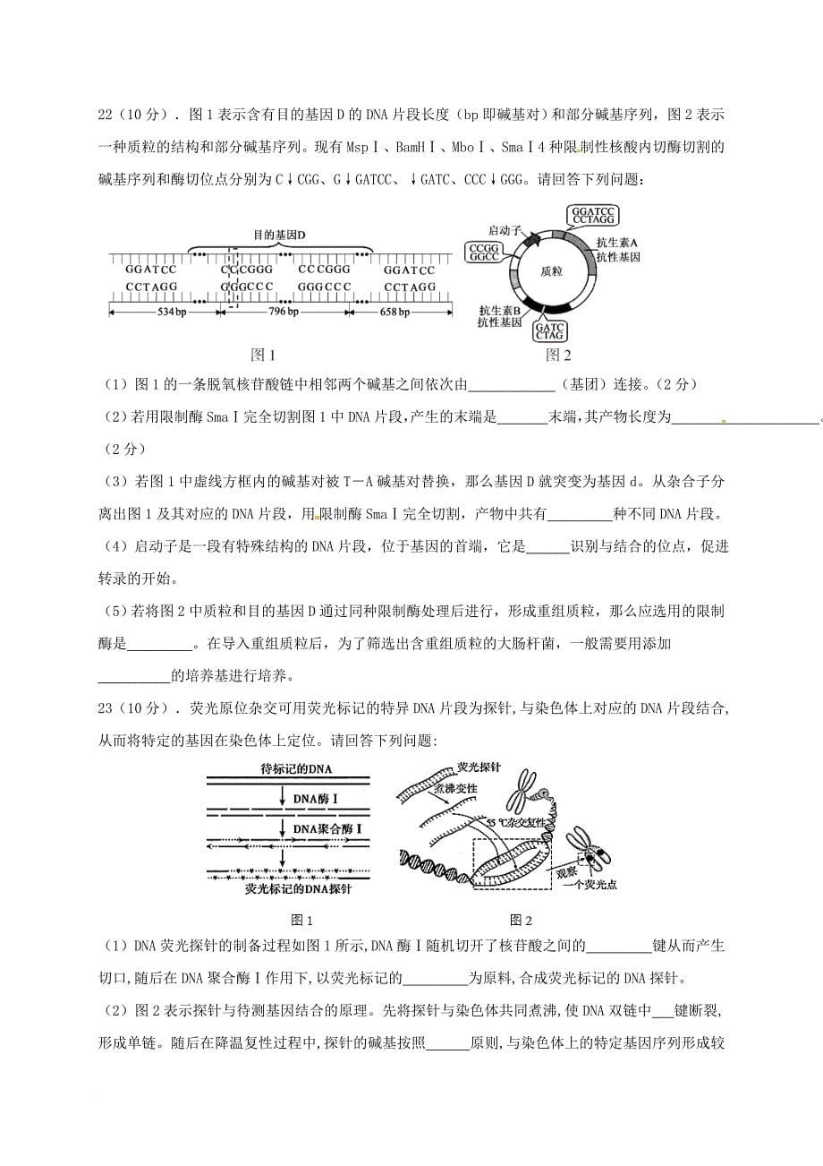 高二生物3月月考 试题_3_第5页