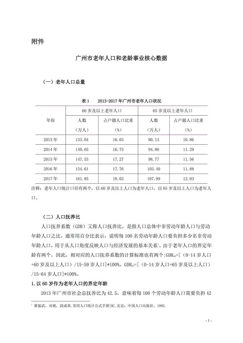 广州老年人口和老龄事业核心数据_第1页