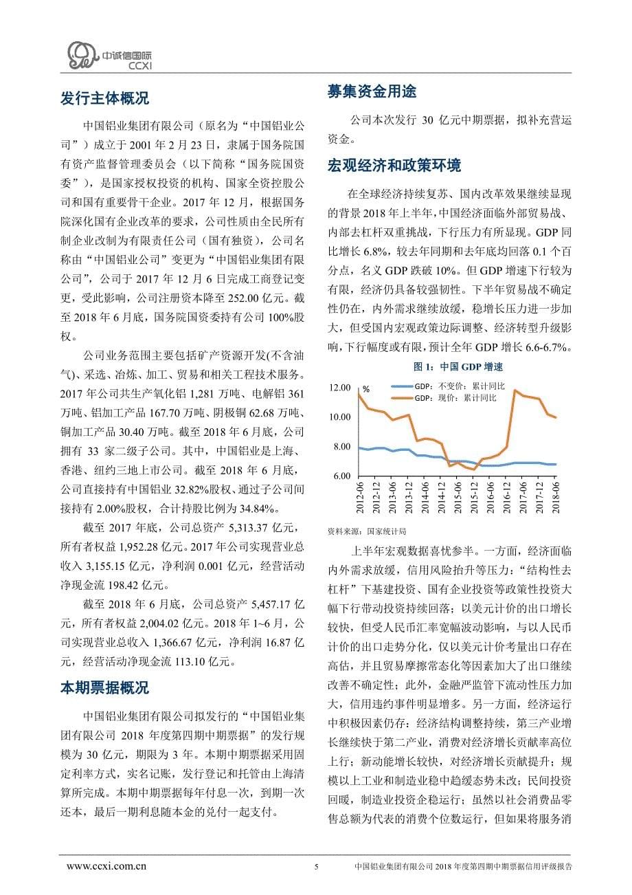 中国铝业集团有限公司主体信用评级报告_第5页