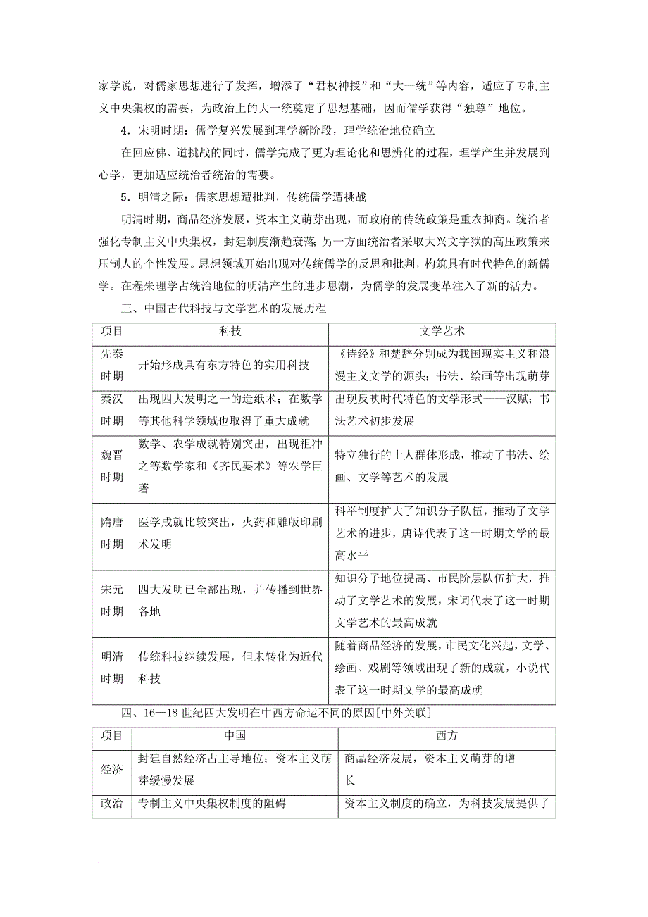 高考历史一轮复习 第11单元 中国古代的思想科技与文艺单元高效整合 岳麓版_第3页