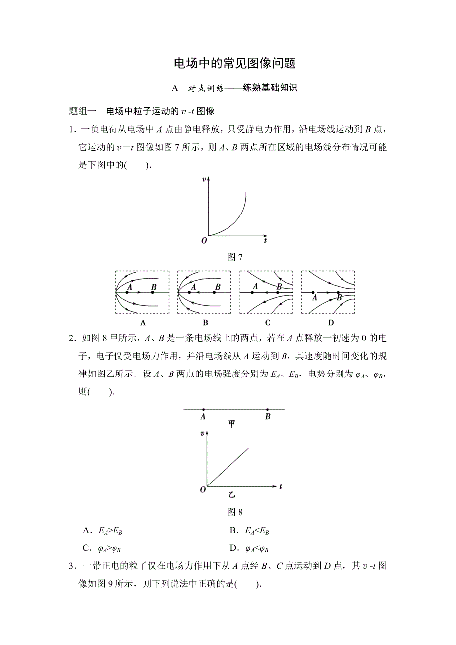 电场中常见图像问题-_第1页