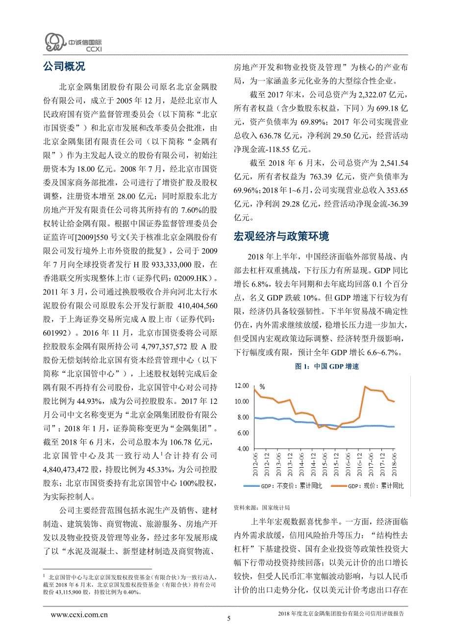 2018年度北京金隅集团股份有限公司信用评级报告_第5页