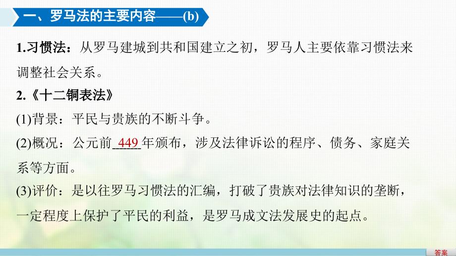 高考历史总复习专题5古代希腊罗马的政治文明考点13罗马人的法律课件_第4页